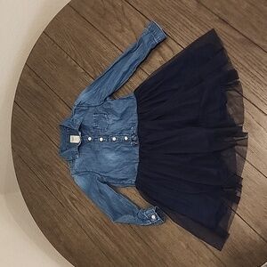 Long sleeve denim dress with tulle skirt - Oshkosh B'gosh- Pre-owned 4T